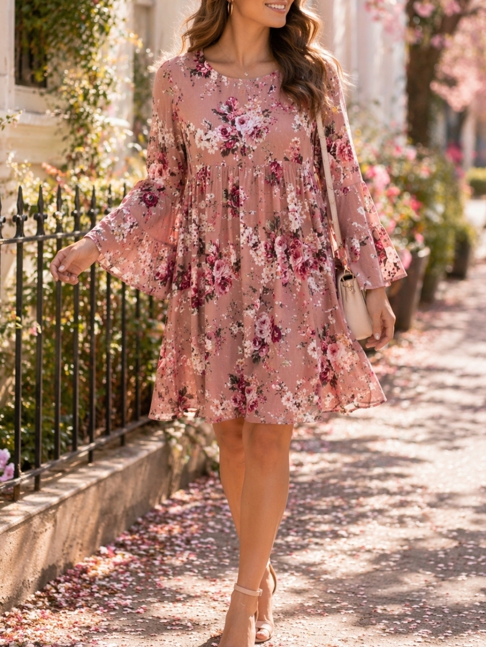 Suzanne Betro Pink White Floral Mesh Dress Stretchy Lined Romantic Cottagecore